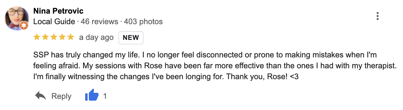 SSP Therapy Reviews Nina Petrovic